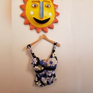 2pc. St. John's Bay floral print tankini size 12 D cup